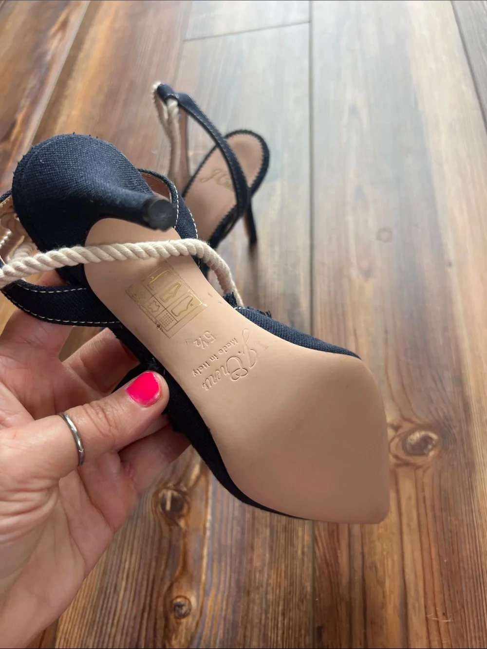 J Crew Elsie Canvas Pumps With Rope Tie Size 5.5